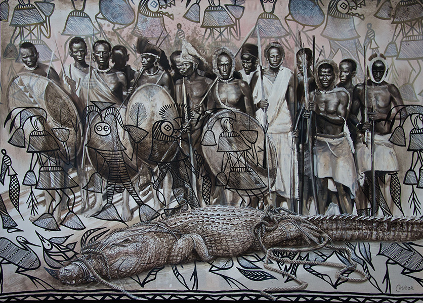 Afrikanische Krieger mit Beute (1920)